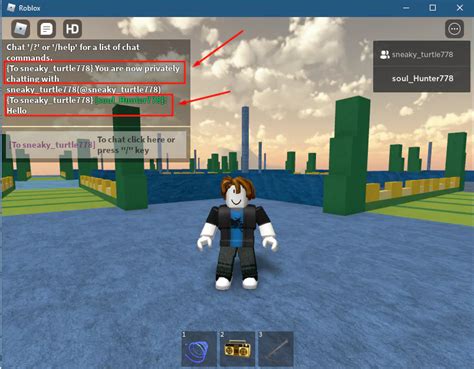 how to chat privately on roblox